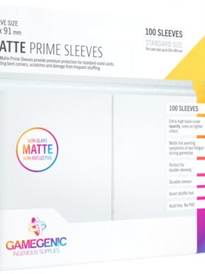 Protèges cartes - pack de 100 sleeves Matte Prime White - GameGenic