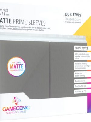 Protèges cartes - pack de 100 sleeves Matte Prime Dark Gray - GameGenic