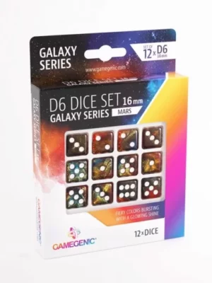 Set de 12 Dés de 6 - Galaxy series - Mars - Gamegenic