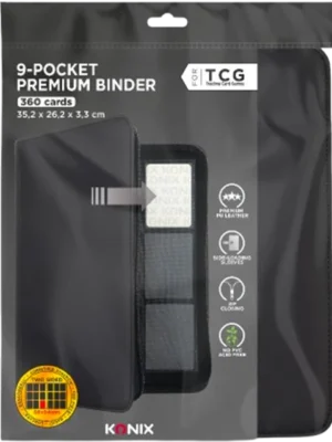 Portfolio Blinder Premium - Noir 3x3 - 9 pochettes 360 cartes - Konix